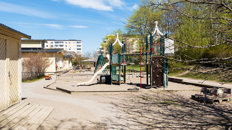 Lekplatsen på förskolan Dragspelet